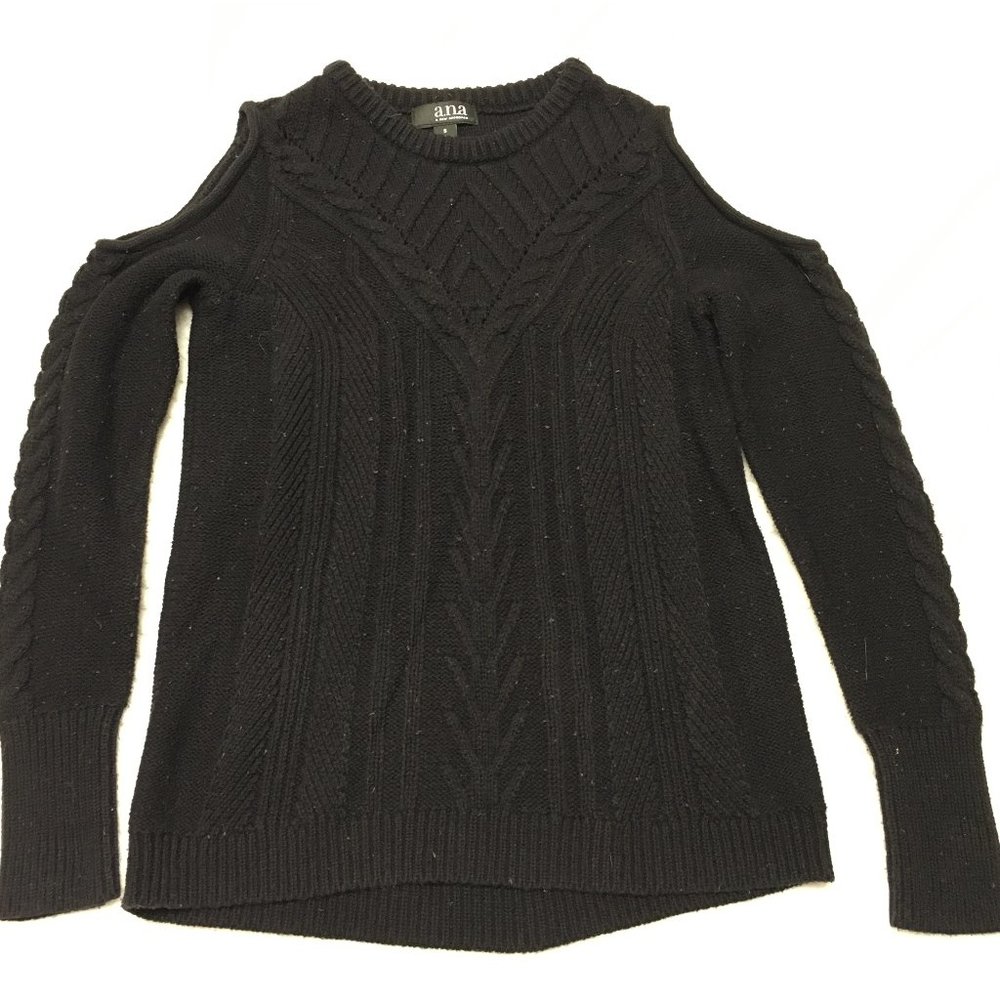 Cold Shoulder Knit Sweater - Small